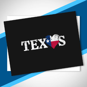Texas Pride Kärlek Heart Flagga State Proud Texan Vykort