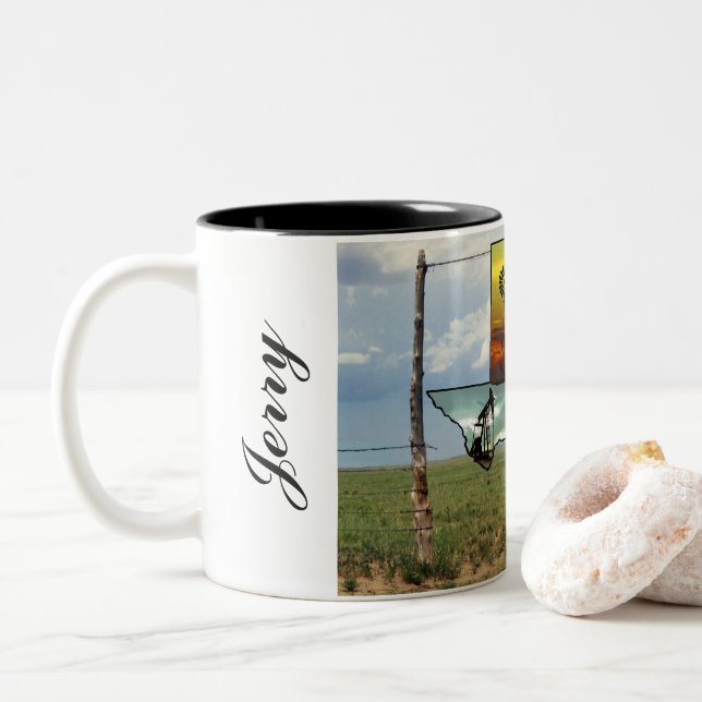 Texas Pride karta och statsbild Personalisera Två-Tonad Mugg (Med munk)