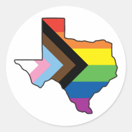 Texas Pride Progress Flagga Runt Klistermärke