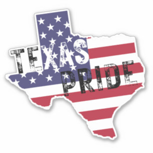 Texas Pride Rustic Tuff Text American Flagga State Klistermärken