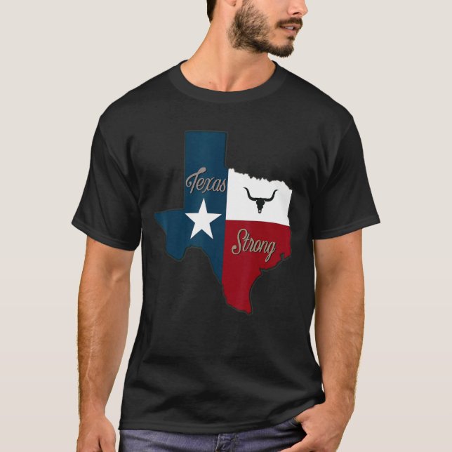 Texas-Pridet är starkt som Texas Proud Texas State T Shirt (Framsida)