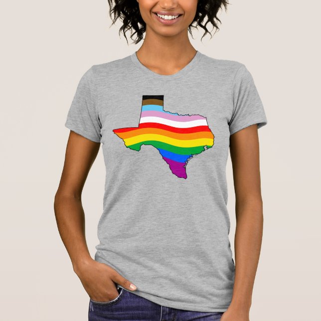 Texas Progress Pride T Shirt (Framsida)