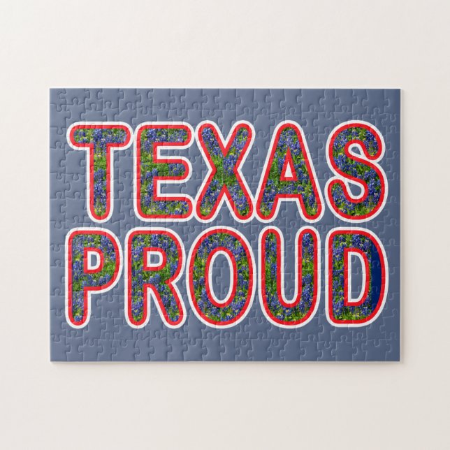 Texas Proud Bluebonnet Pussel (Horisontell)
