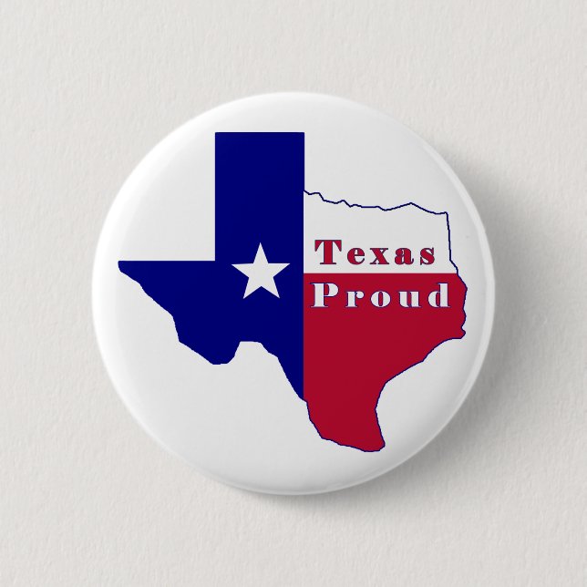 Texas Proud Flagga Karta Knapp (Framsida)