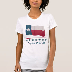 Texas Proud som viftar Long Star Texan Flagga T Shirt