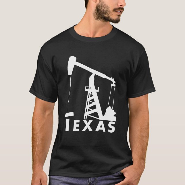 Texas Pumpjack Oil Derrick T T Shirt (Framsida)