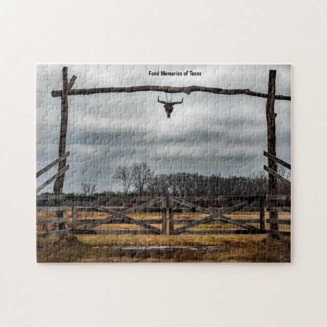 Texas Ranch Scene. Jigszle Puzzle Pussel (Horisontell)
