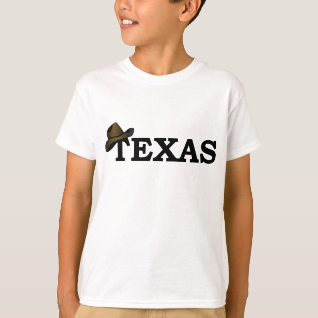 Texas Rancher Cowboy Hat Kids T-shirt (Framsida)