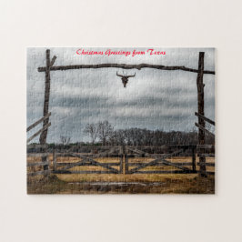 Texas Ranchscen.Julhälsningar Pussel