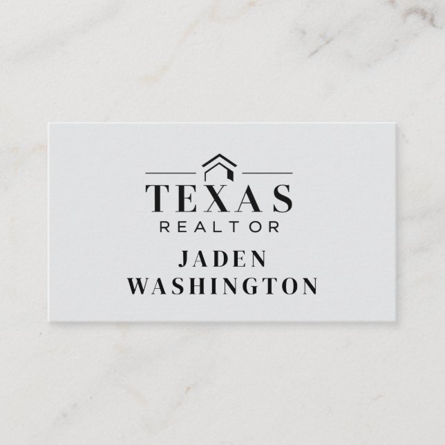 Texas Realtor Simple & Fresh Light Grått Agent Visitkort (Framsida)