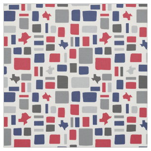Texas Red & Blue Wonky Squares & Rectangles Tyg