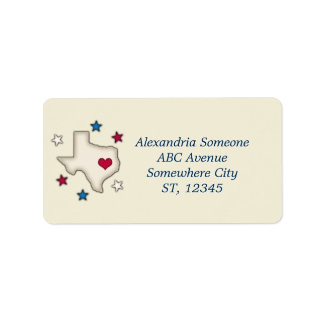 Texas Red Heart Adressetikett (Framsidan)
