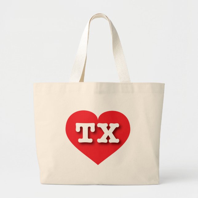 Texas Red Heart - I kärlek TX Jumbo Tygkasse (Framsidan)
