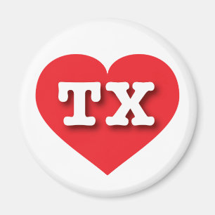 Texas Red Heart - I kärlek TX Magnet