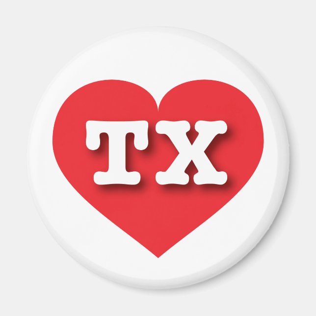 Texas Red Heart - I kärlek TX Magnet (Framsidan)