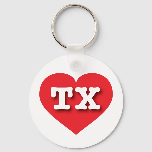 Texas Red Heart - I kärlek TX Nyckelring (Framsida)