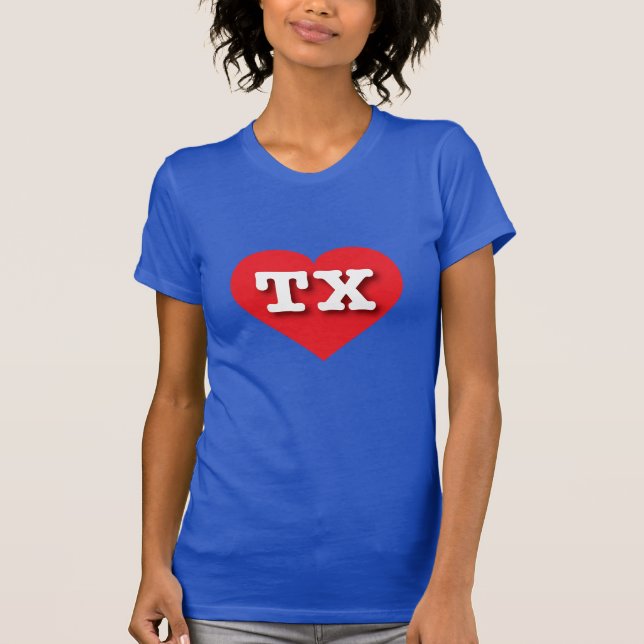 Texas Red Heart - I kärlek TX T Shirt (Framsida)
