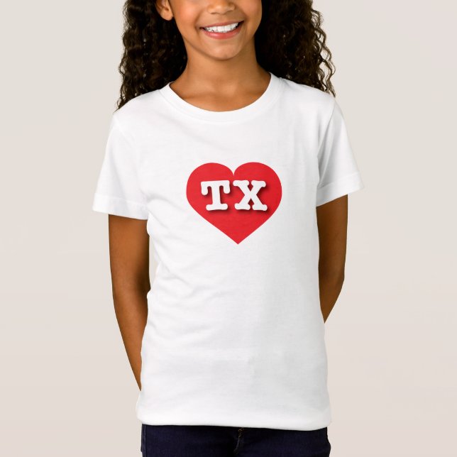 Texas Red Heart - I kärlek TX T Shirt (Framsida)