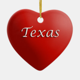 Texas Red Heart Keepsaké Ornament