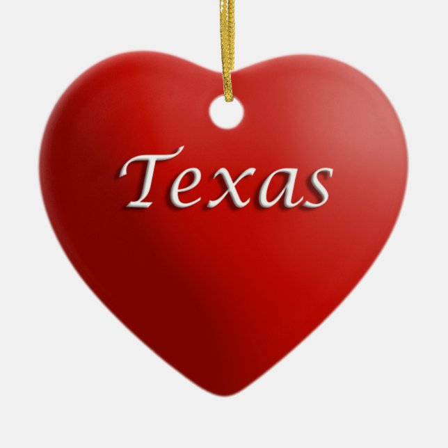 Texas Red Heart Keepsaké Ornament (Framsidan)