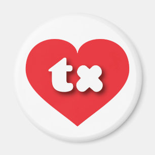 Texas Red Hjärt - I kärlek tx Magnet