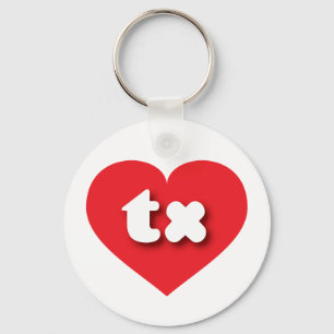 Texas Red Hjärt - I kärlek tx Nyckelring