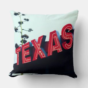 Texas Red Neon Ljus USA Kudde
