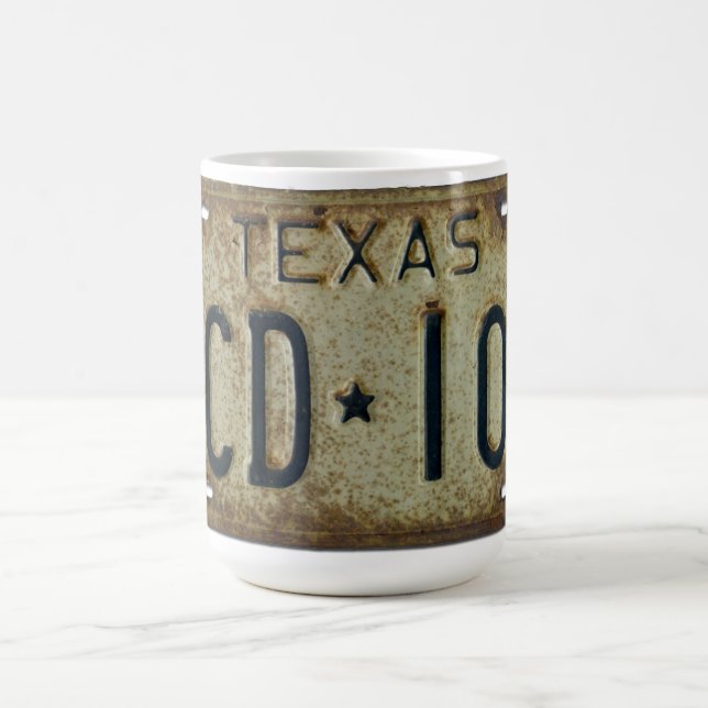 Texas registreringsskyltmugg 1973 kaffemugg (Center)