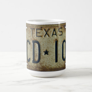 Texas registreringsskyltmugg 1973 kaffemugg