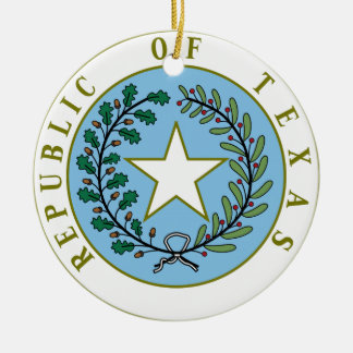 Texas (republiken av Texas förseglar färg), Julgransprydnad Keramik