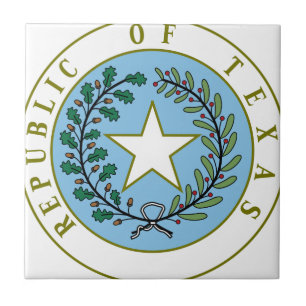 Texas (republiken av Texas förseglar färg), Kakelplatta