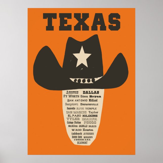 Texas-reseaffisch Poster (Framsidan)