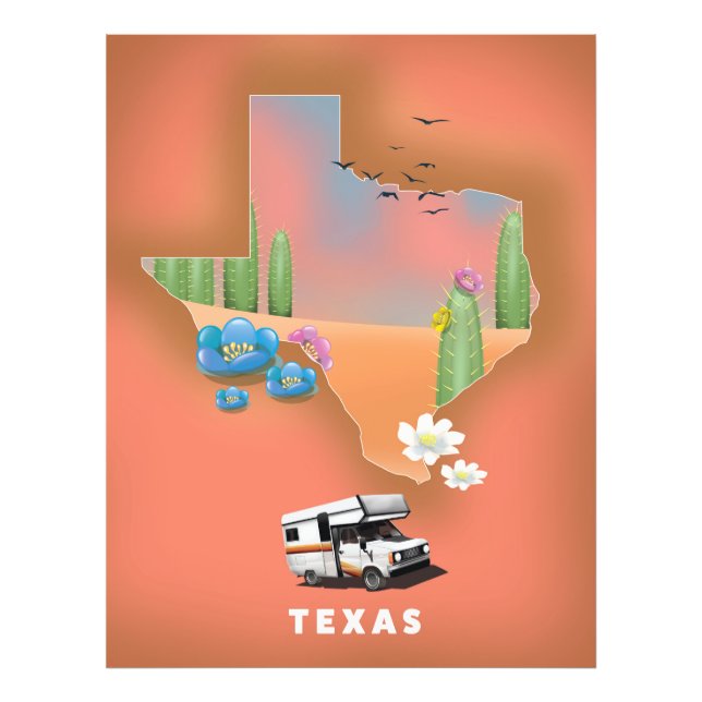 Texas reseposter fototryck (Framsidan)