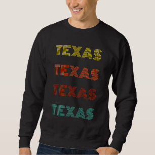 Texas Retrotypografi Amerikanskt Delstat Lång Ärmad Tröja