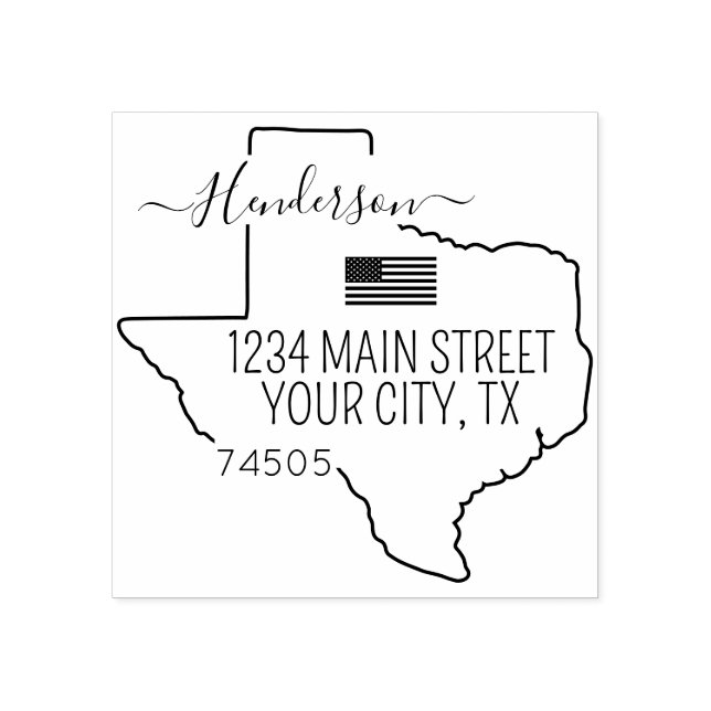 Texas Returadress Anpassningsbar Stämpel (Tryck)