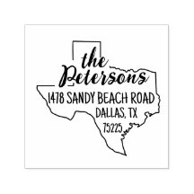 Texas Returadress Frimärke Self-Inking
