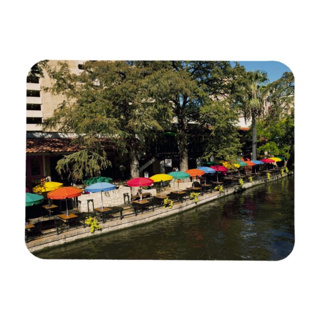 Texas, Riverwalk, middag på flodens kant Magnet (Horisontell)