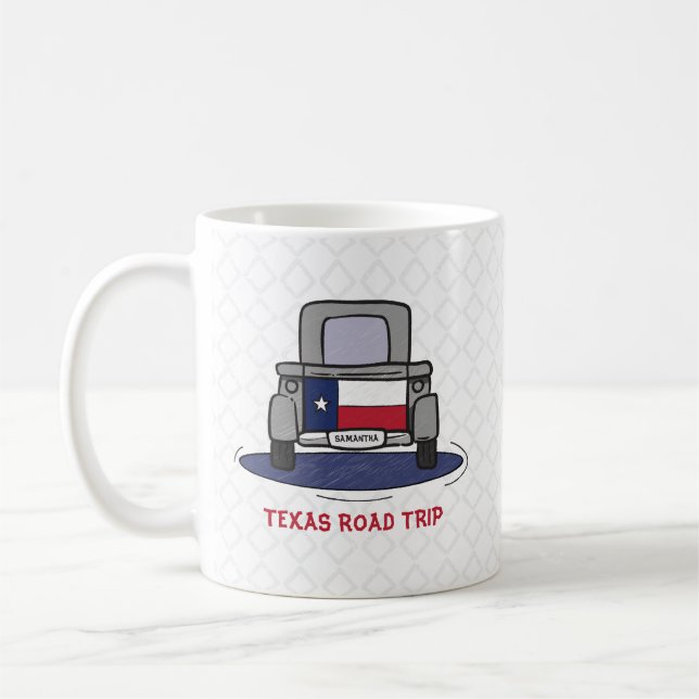 Texas Road Resa Statlig flagga Lastbil Kaffemugg (Vänster)