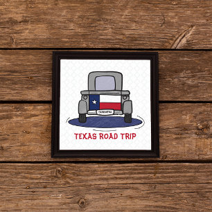 Texas Road Resa Statlig flagga Lastbil Poster