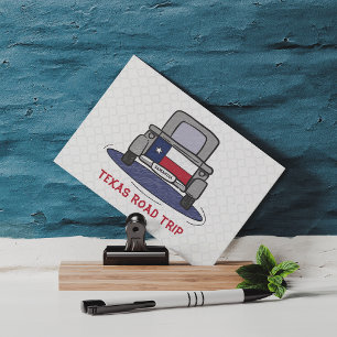 Texas Road Resa Statlig flagga Lastbil Vykort