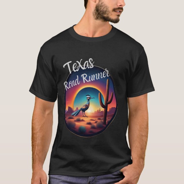 Texas Road Springer Desert Sunset Cactus Running B T Shirt (Framsida)