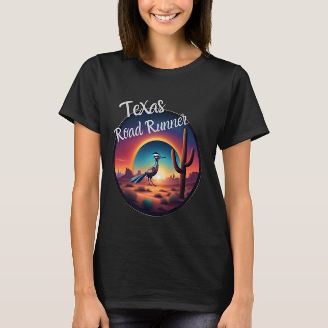 Texas Road Springer Desert Sunset Cactus Running B T Shirt (Framsida)