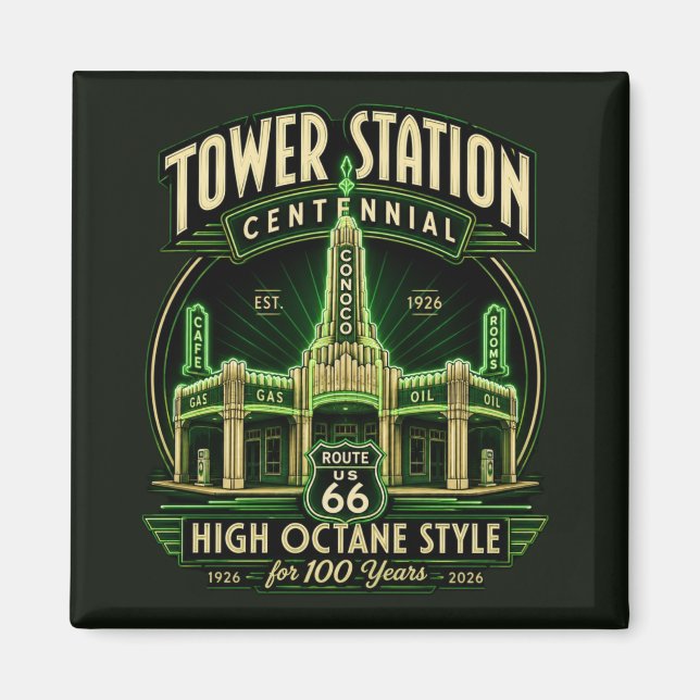 Texas Roadside Centennial Samlarobjekt Magnet (Framsidan)