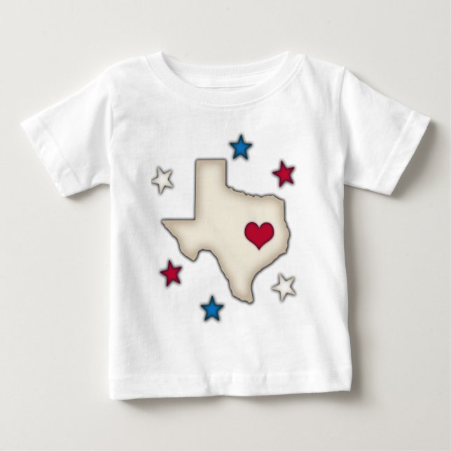 Texas röd hjärta tee shirt (Framsida)