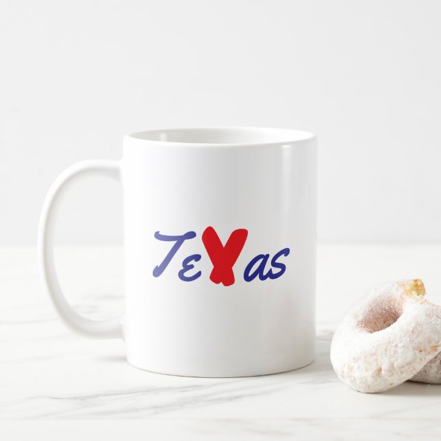 Texas - Röd, Vit och Blå - Patriotisk Kaffemugg (Med munk)