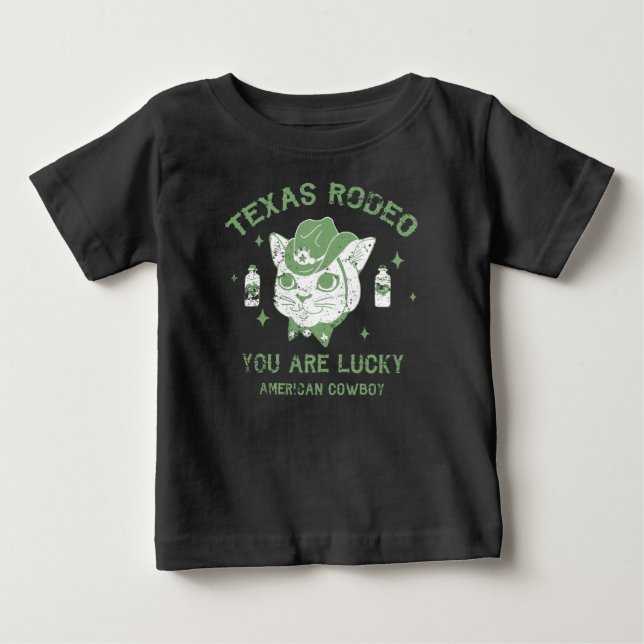 Texas Rodeo, du har tur, söt t t-shirt (Framsida)