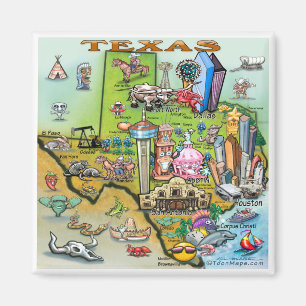 Texas rolig karta magnet