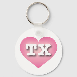 Texas Rosa Fade Heart - I kärlek TX Nyckelring