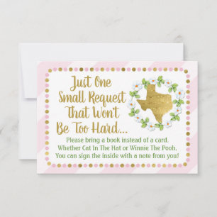Texas Rosa Guld Baby Shower Hämta ett Bok-kort Inbjudningar