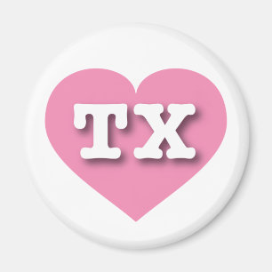 Texas Rosa Heart - I kärlek TX Magnet